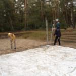 Beachvolleyball Platz im Winterschlaf